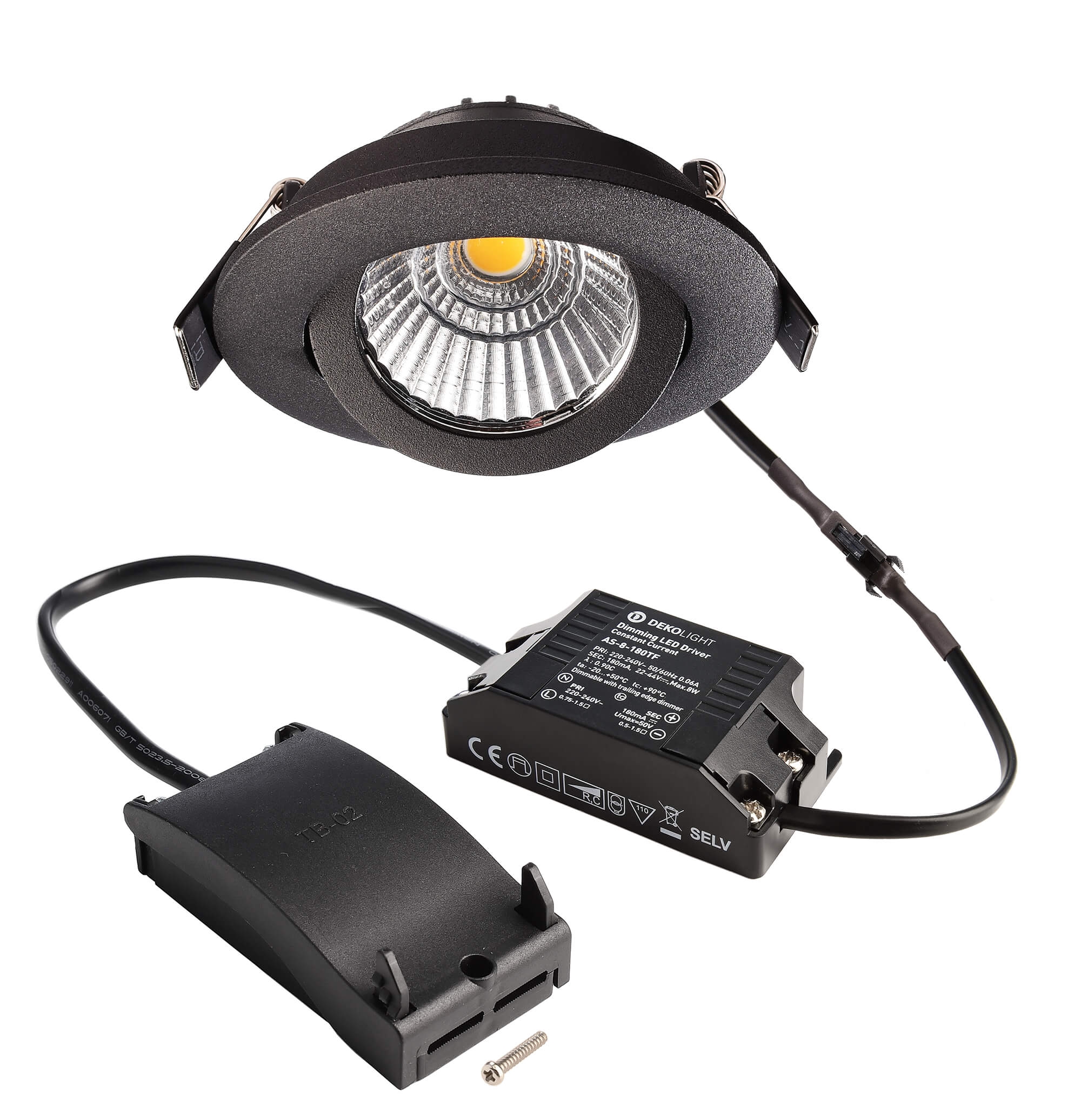 Dione, 8,5 W, DIM, 3000 K, Schwarz