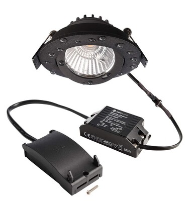 Dione IP44, 8,5 W, DIM, 2700 K, Schwarz