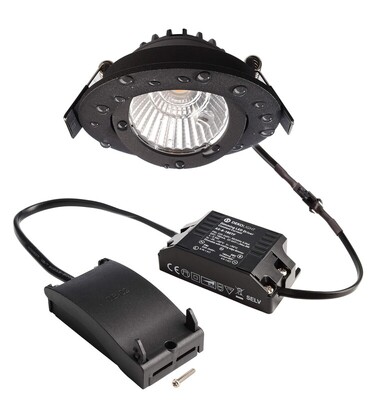 Dione IP44, 8,5 W, DIM, 3000 K, Schwarz