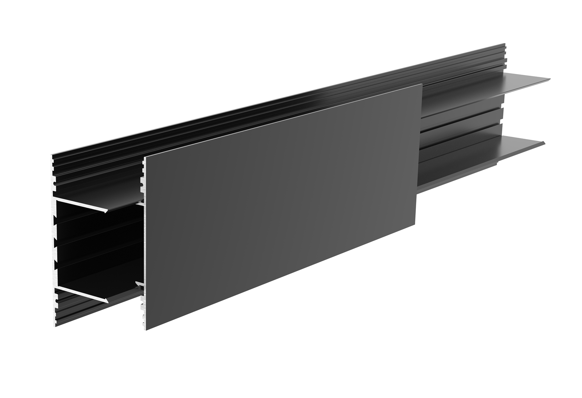 PLANO BSH für Wandmontage, 85 x 38mm, schwarz mit LED-Träger, 2m